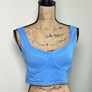 wild fable Light Blue Scoop Neck Crop Tank